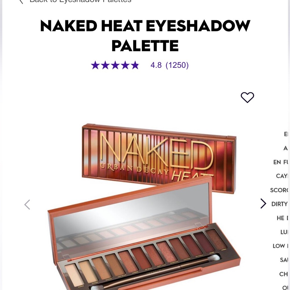 Urban Decay Naked Heat Palette - lightly used